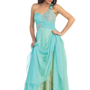 One Shoulder Lace Long Dress GL1154